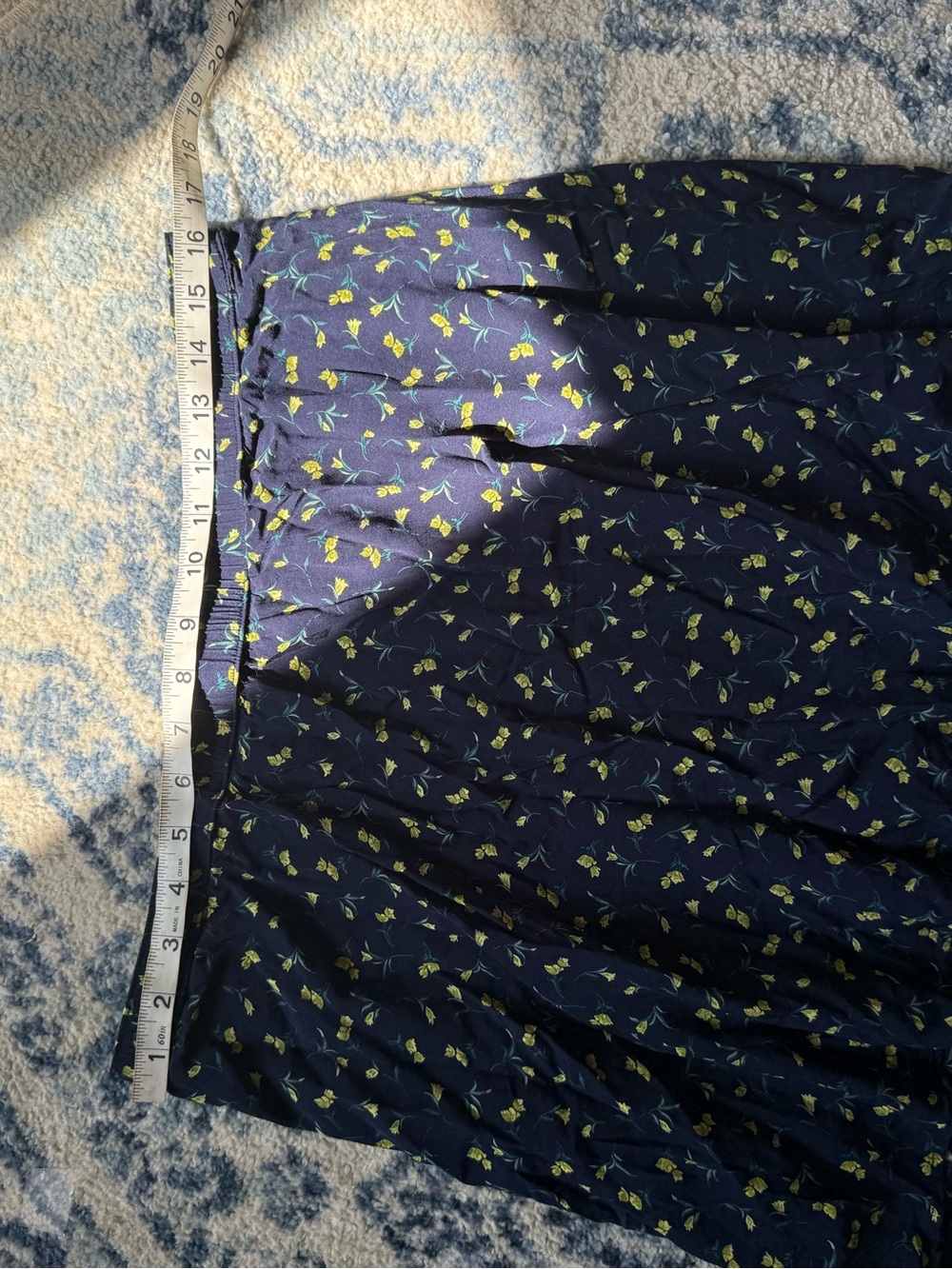 Gap Crepe Navy Floral Mini Skirt Large - Picture 12 of 13